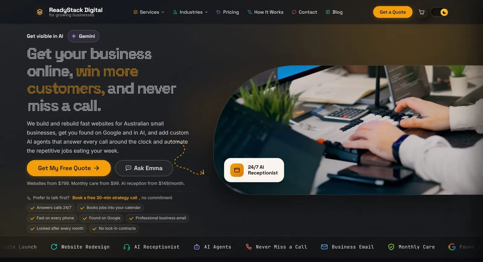 Home page of readystackdigital.com