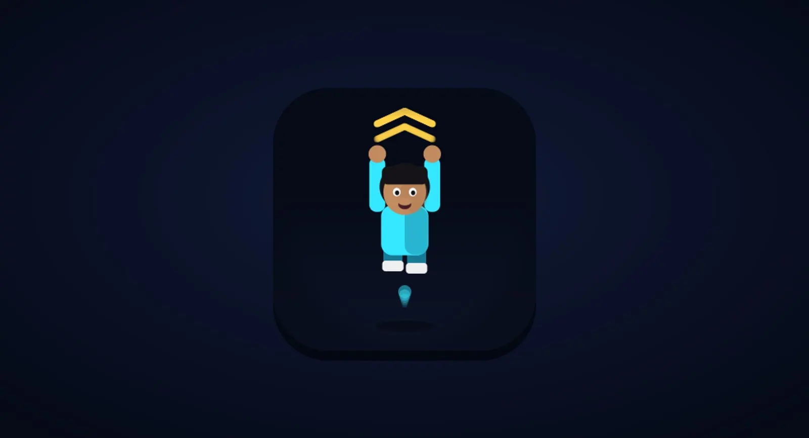 Snap Jumping icon, a character mid jump